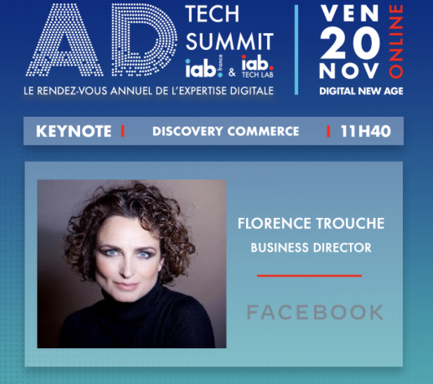 CSSM7_'s tweet photo. À ne pas manquer ! Florence Trouche, Business Director de #FacebookFrance, nous propose une Keynote sur la nouvelle ère du commerce ! A découvrir maintenant sur #AdtechSummit20 😉 #CSSM7  #IIM #iabfrance #InfluenceMarketing https://t.co/WU4vZKQdWh