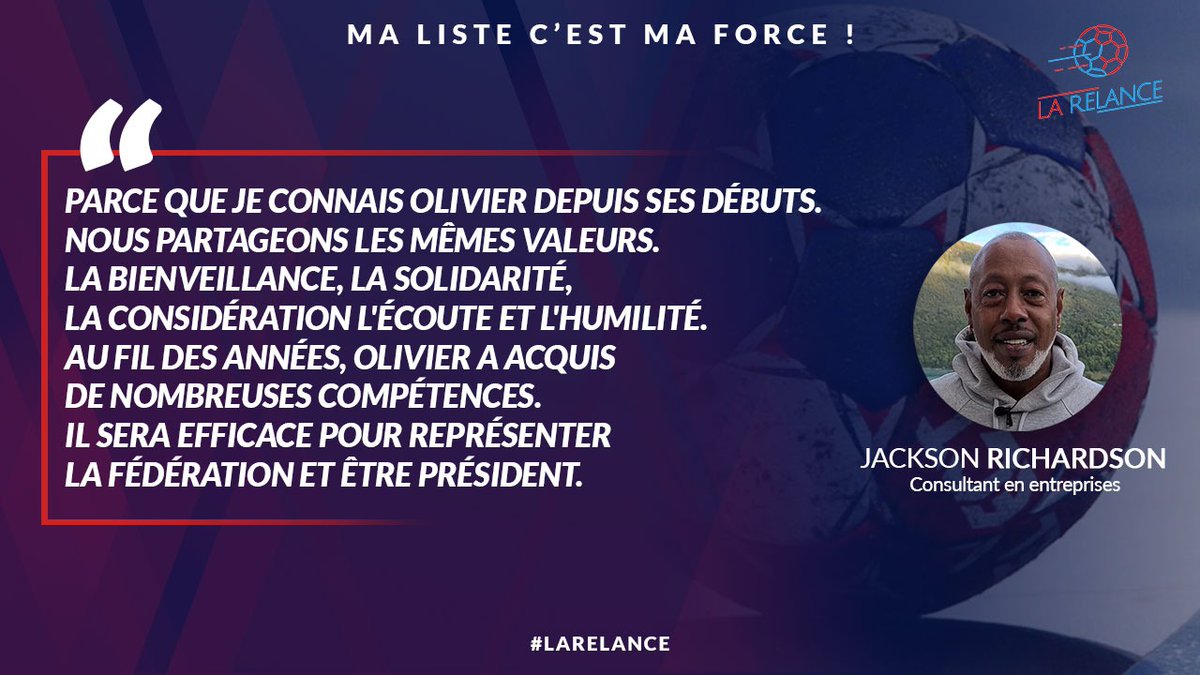 "Jackson fait le lien entre toutes les générations. il parle à tout le monde et tout le monde vient lui parler. il veut transmettre son amour du Handball sur le terrain. C'est une fierté et un honneur de l'avoir avec nous." OG

Son portrait👉bit.ly/3nHu4Q6
#LaRelance