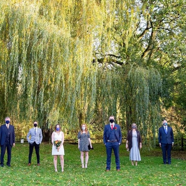 Social distanced wedding, and a photo for the family album <a href="/hephotography/">Helen England</a> <a href="/Ploughatleigh/">The Plough at Leigh</a>