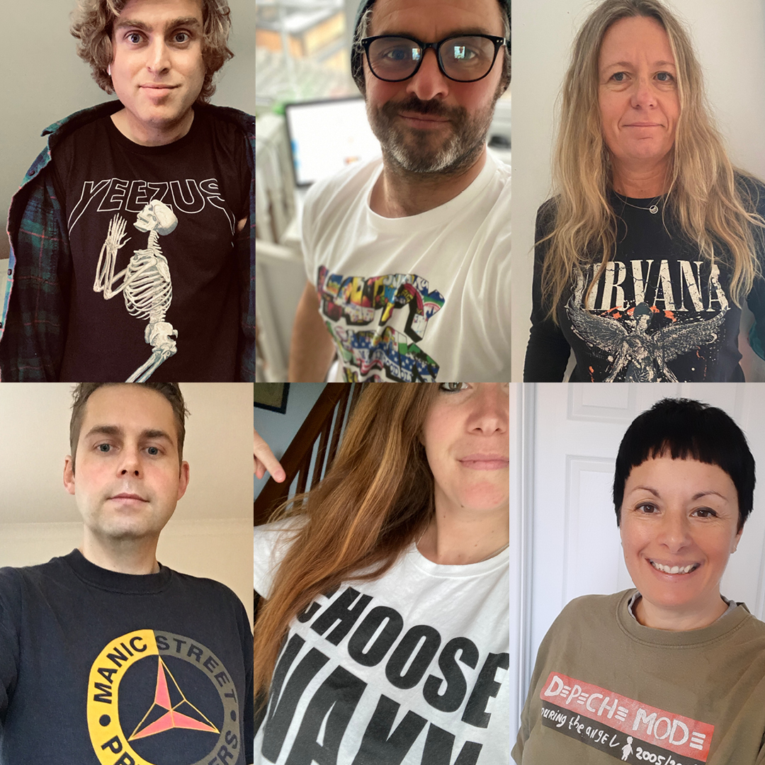 IdennaCreative's tweet image. Rocking out and rocking the merch for @BBC6Music's #TShirtDay 🤘

Shout out to:
@Manics 
@WAXXBAND
@depechemode
@kanyewest
@Happy_Mondays
@Nirvana

Disclaimer: Never thought we’d be tagging Kanye West and local Cornish band Waxx in the same post 😂