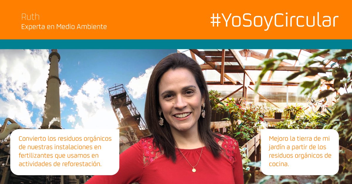 Repsol's tweet photo. “Me encanta hacer compost para utilizarlo en la jardinería” afirma Ruth, quién trabaja en proyectos de exploración en Perú, y se asegura de que la lluvia que cae en nuestras instalaciones sea reutilizable en actividades de limpieza y construcción. #YoSoyCircular https://t.co/683R4ZQX4B