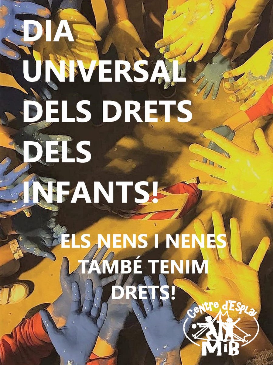 EsplaiMIB's tweet photo. Avui, 20 de noviembre, és el dia universal dels drets dels infants. Des de l'esplai MIB o volem compartir amb tots vosaltres, els nens i nenes també tenen drets! https://t.co/0DNuA4gjBb