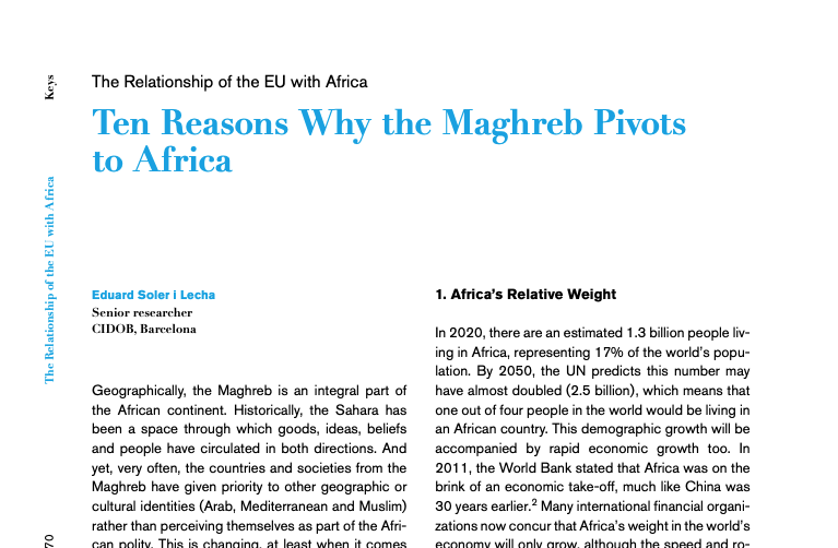 The  #Maghreb and the  #Sahara are back to the agenda. It's a good occasion to share this article: Ten reasons why the Maghreb is pivoting to  #Africa. Check this THREAD for the key ideas and a selection for further reading below.  https://www.iemed.org/observatori/arees-danalisi/arxius-adjunts/anuari/med.2020/Maghreb_Pivots_to_Africa_Eduard_Soler_IEMed_YearBook2020_.pdf