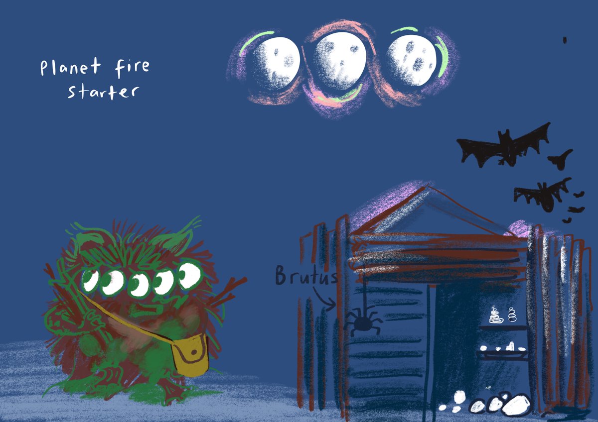 Woodhorn's tweet photo. What's next for our #ExploreArts? Last night we delivered a #creativeflow writing teacher CPD session. The Mischeef Moons on Planet Firestarter were saved from the Earth Bats by Conkers & Brutus - result! We think the project has many more stories to come ๐๐คฃ๐#takeoverday https://t.co/XLezCPY6Gr