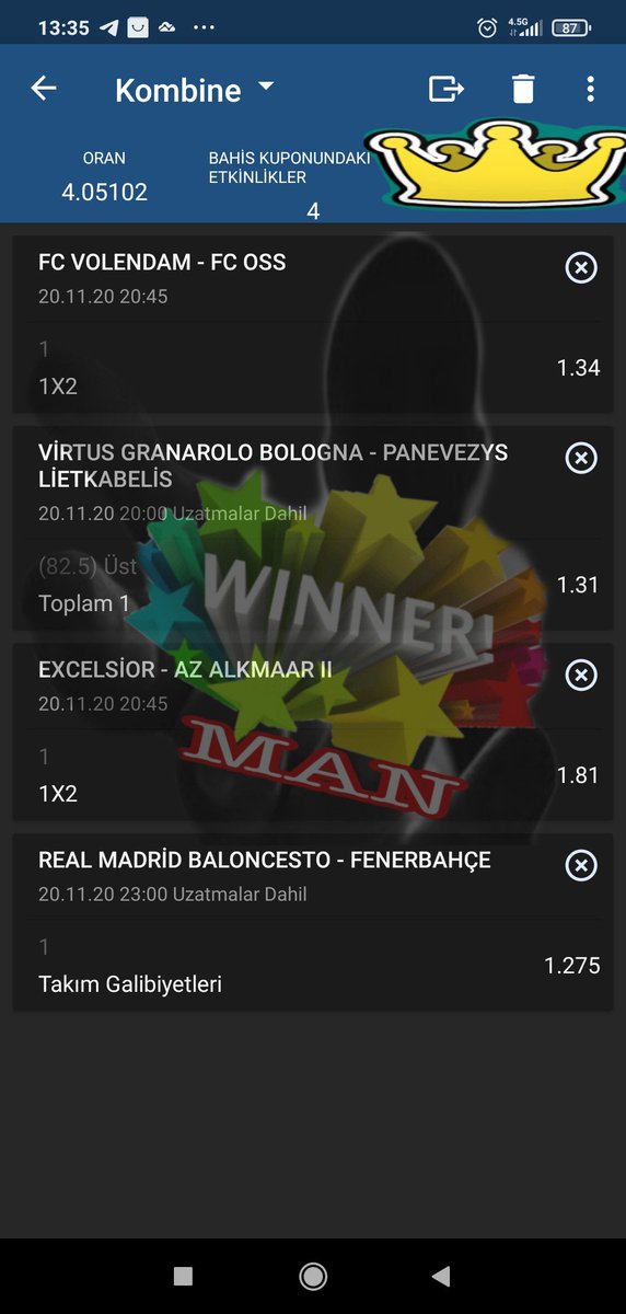 WinnerManBets's tweet photo. #iddaa #bahis #tips #bet #günün #kuponu #4 #oran bol şans https://t.co/9077PAMMgY