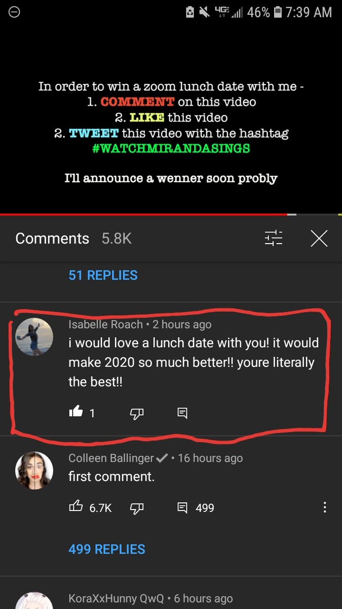 isabear80's tweet photo. #watchmirandasings I did everything for the lunch date! It would mean the literal world to me! I look up to you so much and would love to have a conversation with you! @MirandaSings @ColleenB123 #watchmirandasings https://t.co/rX9VFttv05