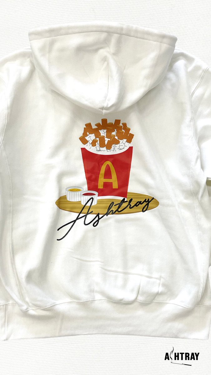 ASHTRAY06207505's tweet photo. 🔥NEW ITEM🔥
ASHTRAY
“CIGGIE FRENCH FRIES”
HOODIE -WHITE-
新作HOODIEは12オンスのヘヴィーウェイト！某ファーストフードをサンプリングしたASHTRAYならではの一枚。
サイズ:M/L/XL/2XL
<裏起毛>
NOW ON SALE
#ashtrayworld

↓注文はコチラ↓
https://t.co/9xcYmmK3t5 https://t.co/isXsJ7leu4