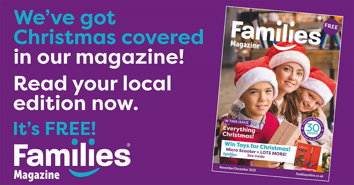 Families_UK's tweet photo. There are local Families magazines in 40 UK regions and theyβre FREE! Find the #Christmas issue for your local area. Everything you need for the festive season in one publication π
Read it online: https://t.co/AIJgCQp7By
#FamiliesMagazine #FamilyFun #FamilyFunUK https://t.co/yzR0f5oekh