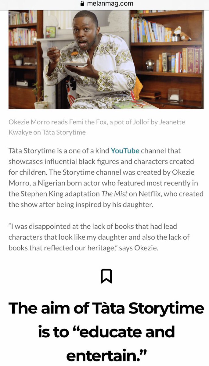 Here’s a lovely article on us written by <a href="/Melanmagazine/">Melan Magazine</a> 
Pls share or tag someone that might not have heard of us, with kids that will enjoy our stories! 
Links to the article &amp; to catch up on all episodes are in the bio👆🏾#melanin #article #kidstv #bedtimestories #tatastorytime