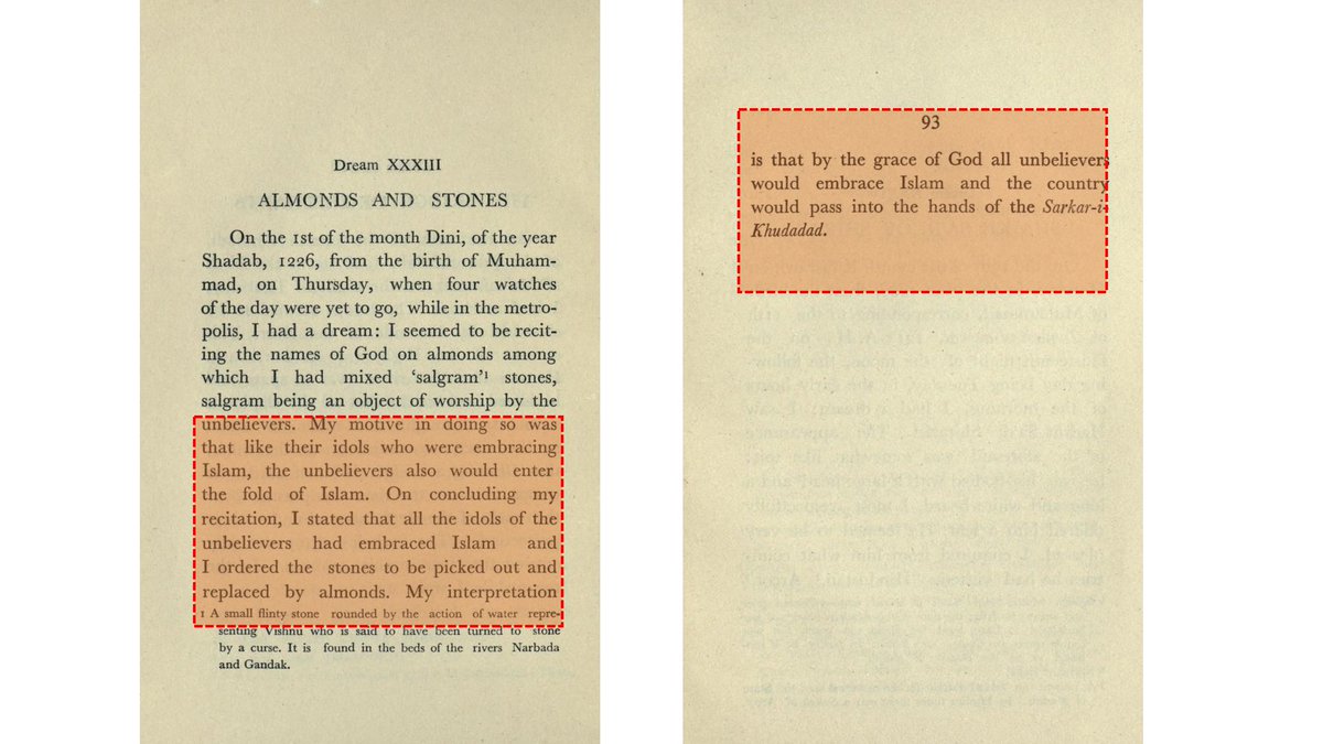 5/n In the dream 33, Tipu mentions his hatred for "Shaligram" & how he desires the rule of Islam throughout.