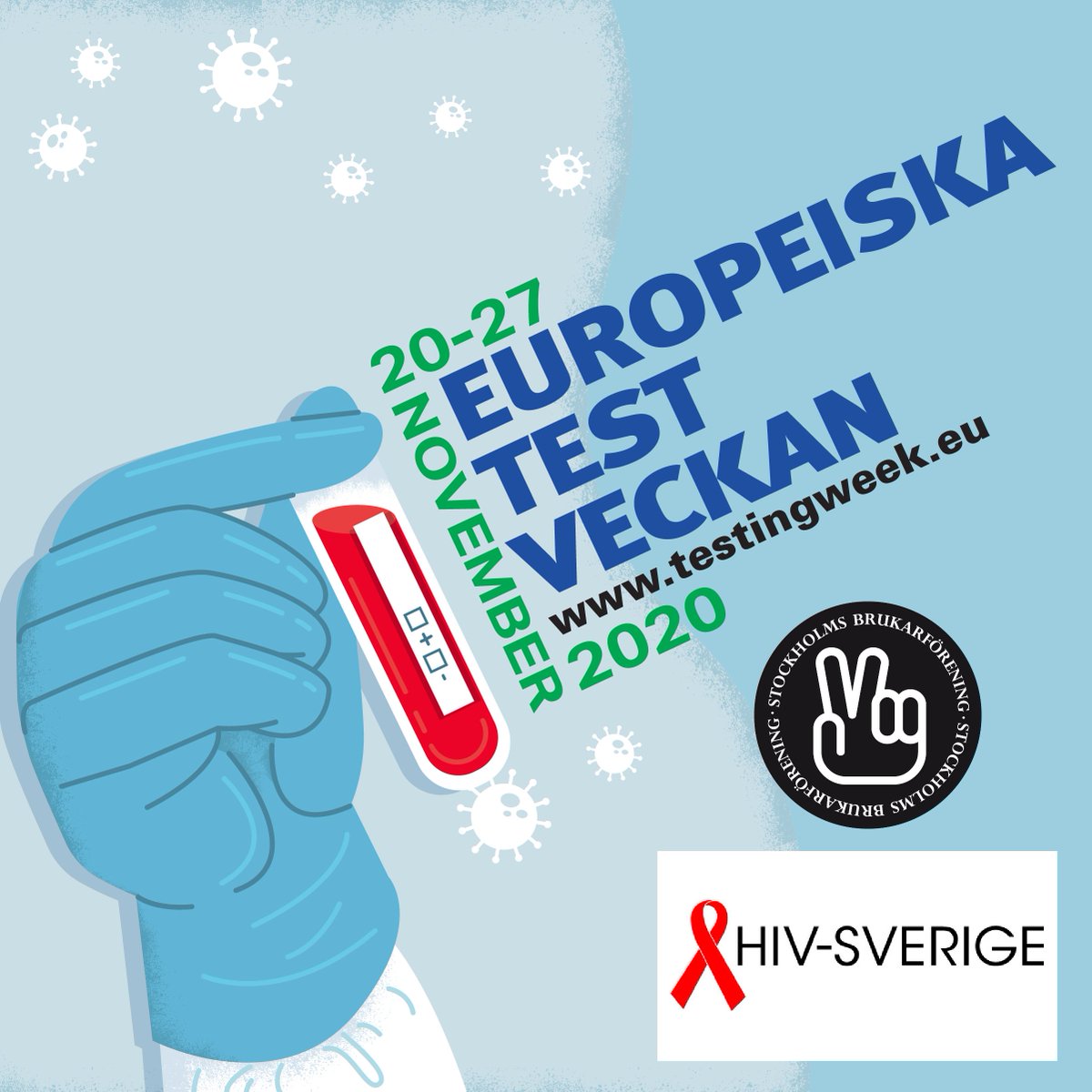 Idag inleds #EuroTestWeek.

Syftet är att uppmuntra t testning för hiv, hepatiter & sexuellt överförbara infektioner, & samtidigt öka kunskapen om fördelarna med tidig testning

Kom förbi och ställ frågor!

Du kan även testa dig hos oss varje onsdag eftermiddag

#TestTreatPrevent