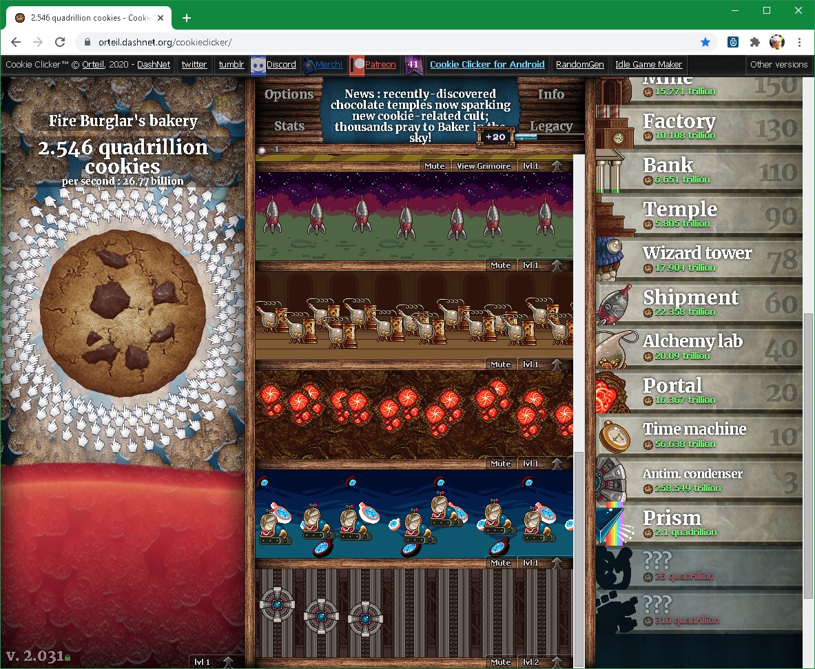 ねお よしき 毎秒3945億枚なう Onemind が押せるようになってたけどやばそうなので手を止めてググったらやっぱりやばいやつだった Cookieclicker クッキークリッカー Chrome Pc Win10 ブラウザゲーム ババアポカリプス とは ピクシブ百科事典