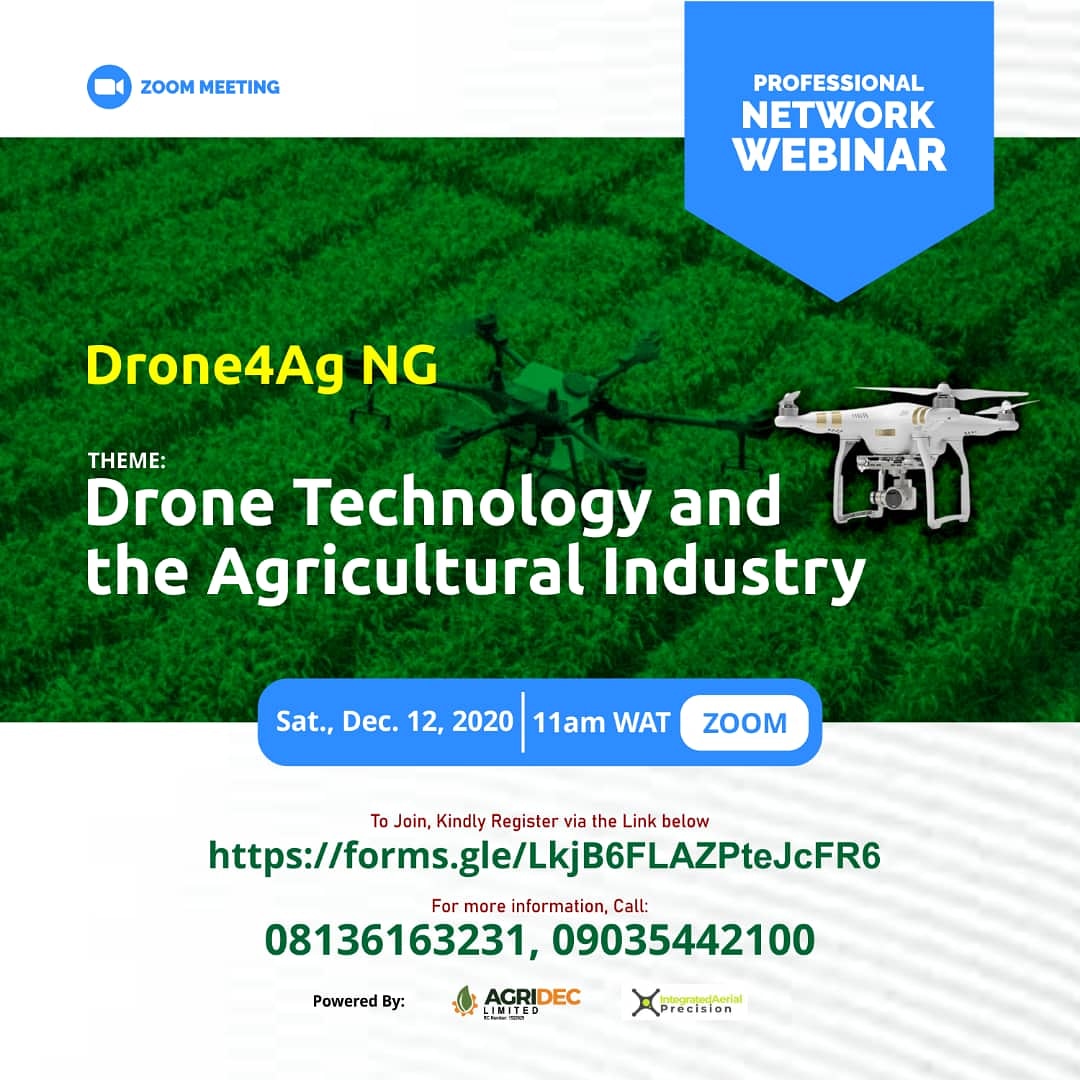 Femi__Adekoya's tweet photo. TGIF!
But have you registered for #Drones4Ag NG webinar?

Do so now through this link: https://t.co/JUlEN37WX1 https://t.co/Yh2KEP40XE