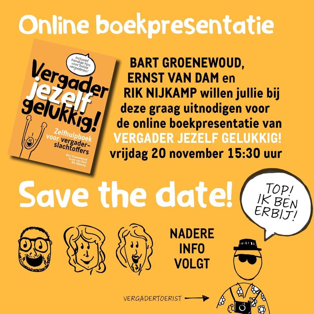 Houston, we have a problem! Om 15.30 is de boekpresentatie van Vergader jezelf Gelukkig, maar door een technisch probleem moeten we de youtubelink veranderen. Willen jullie helpen om de juiste link te delen? veel dank. De juiste link staat hieronder. #dtv

youtu.be/TCbbhFcg930