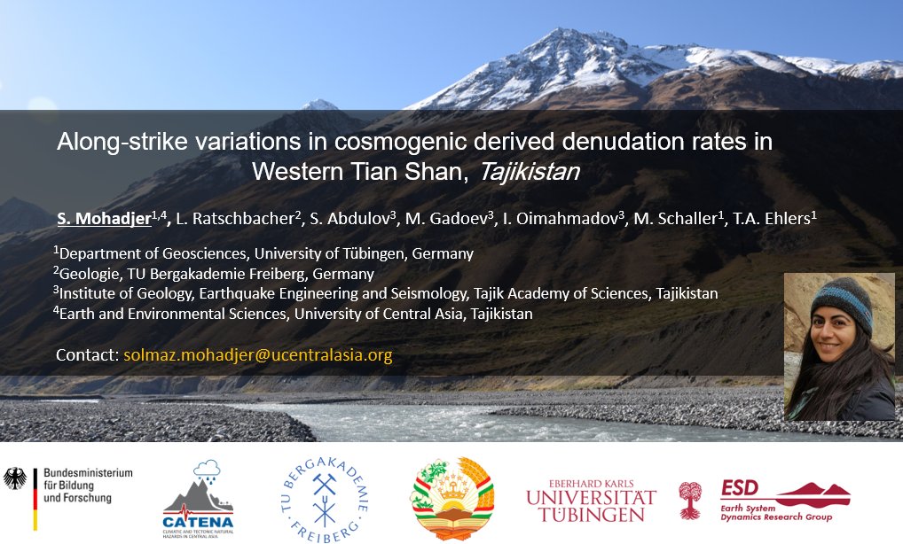 esd_lab's tweet photo. Just uploaded our talk for the #AGU20. Looking forward to Progress in Tectonic Geomorphology: Novel Methods and New Applications I. Dec 10 2020 @ 07:00 PST.
@theAGU @uni_tue @ucentralasia https://t.co/5kWA7gGgql