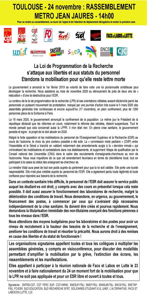 Comité de mobilisation UT2J tweet media