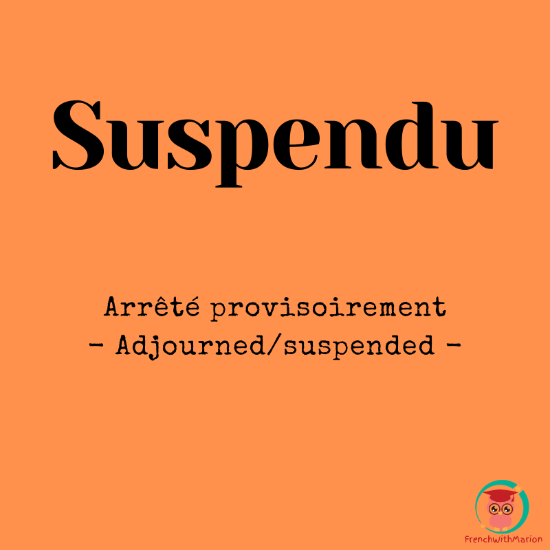 FrenchWthMarion's tweet photo. Écrivez une phrase avec ce mot! ✍️👇😀
#suspendu #learnfrench #tefaq https://t.co/GxMBGZM74x