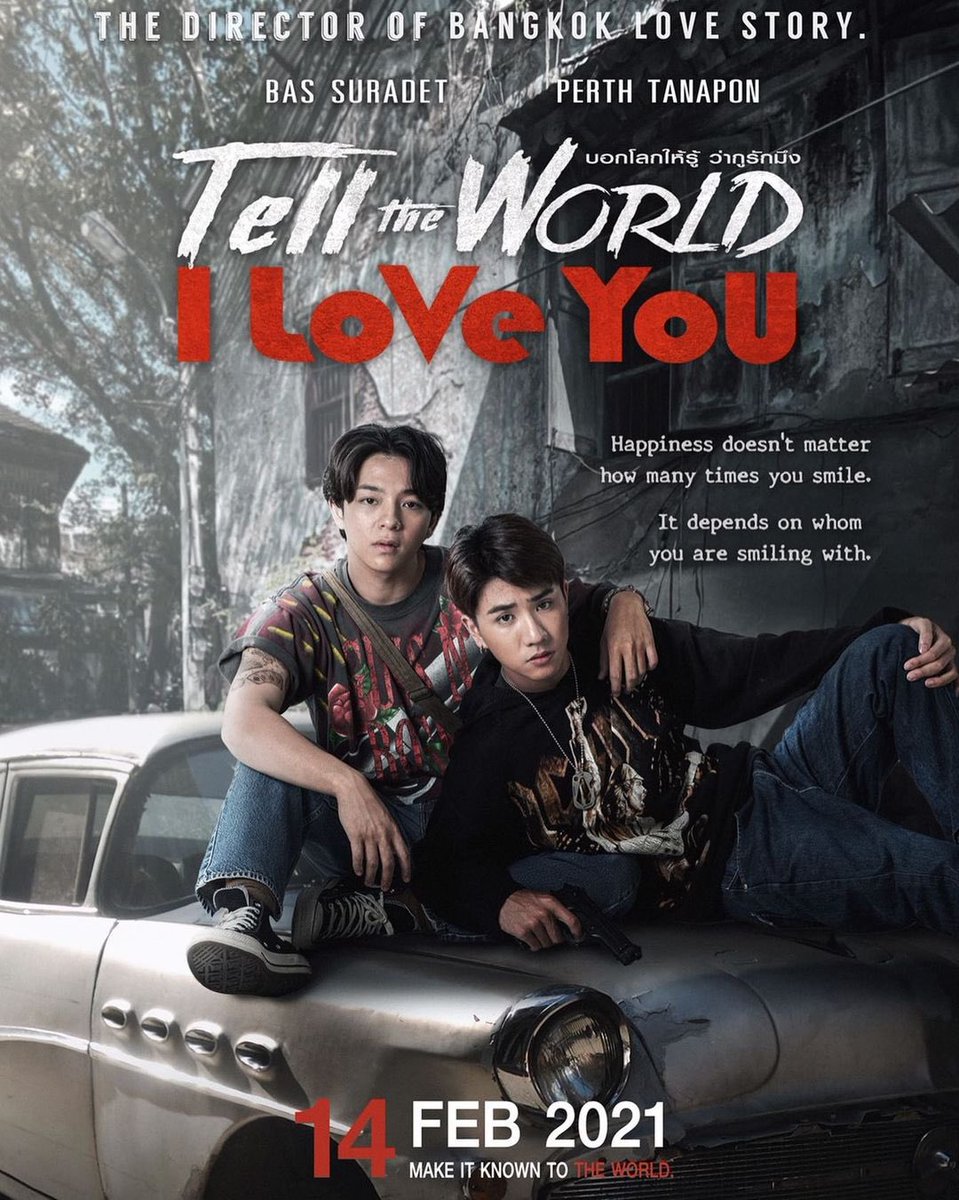 NotiBLOficial's tweet photo. 🚨Nuevo Póster🚨
Se ha liberado otro póster para #TellTheWorldILoveYou próxima película protagonizada por el #BassPerth.🤩
🗓: 14 de febrero 2021
❗Por el momento solo está confirmada para cines TAILANDESES.😥❗
#PerthTanapon
#bbasjtr #BL #PerthBas #BasPeth https://t.co/AOSJqSLkit