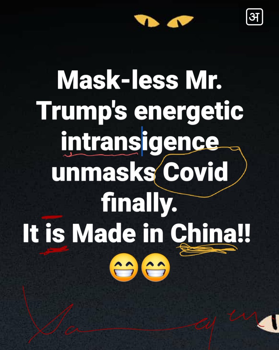 sanjeevashukla's tweet photo. @realDonaldTrump @BreitbartNews Mr.#Trump has been shaking up #America. Despite being struck down by #Covid_19 not too long back. And he had run away halfway through his treatment!He underwent a course on #Remdesvir, which #WHO banned yesterday! Vagaries of this world!
@nytimes @washingtonpost @realDonaldTrump https://t.co/rDAh4ZF65C