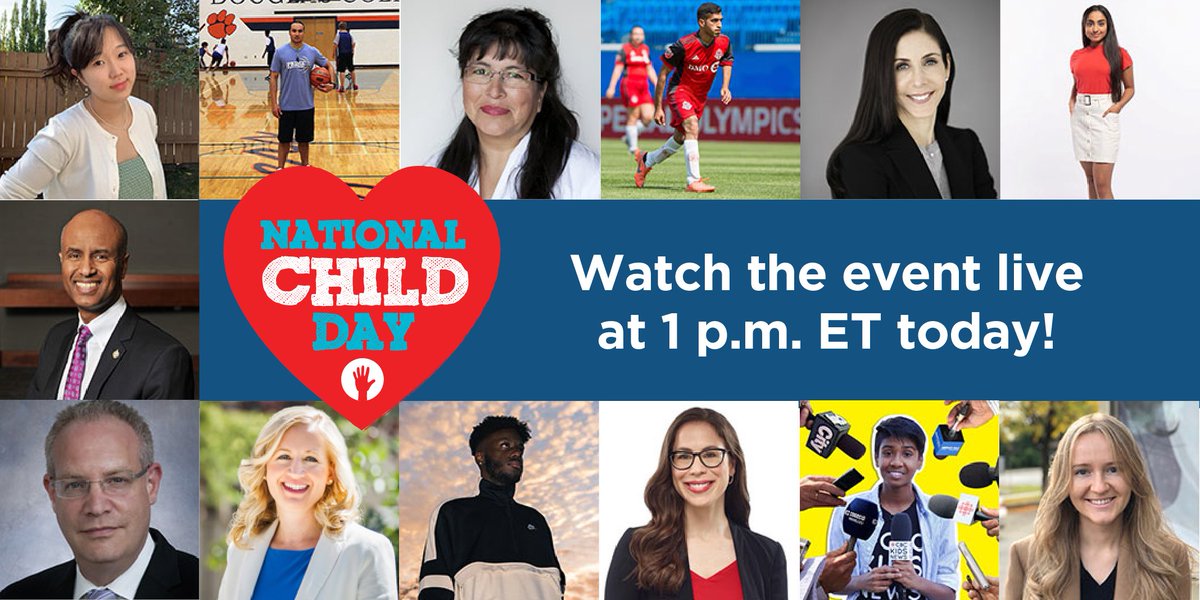 austinsaral's tweet photo. Ready, set, go! Today is #NationalChildDay! 

Join the celebrations happening live at 1pm ET with @children1stca, @CBCKidsNews and Canadians from coast to coast to coast. Together we can make sure that children are #seenandheard

Join the livestream here: https://t.co/7nLqJ8UE8P https://t.co/DhOibdVgcw