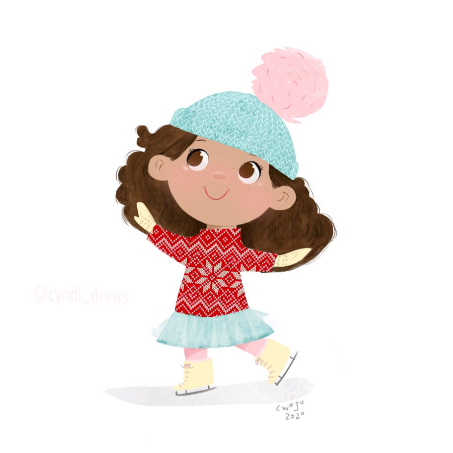 Ice skating sounds like fun! Sweater weather is almost there! #kidlit #illustration #childrensillustration #scbwi #andreabrownliterary