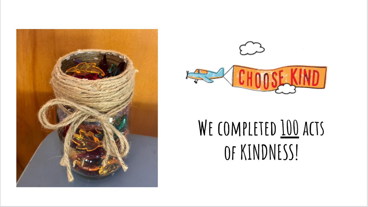 MsM_5thgrade's tweet photo. Today, we completed the Kind Classroom Challenge with 100 acts of kindness! https://t.co/dShJaREPyX