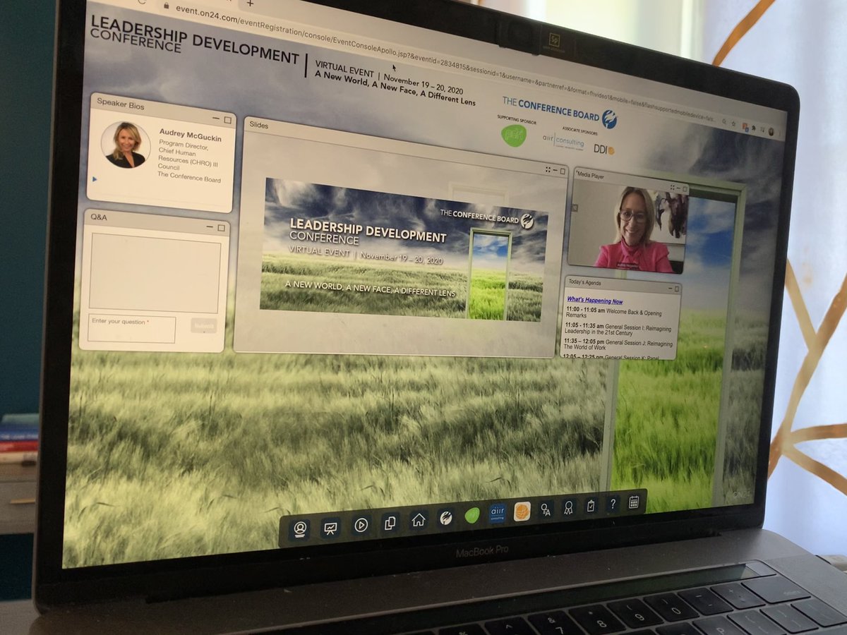 cantfightfuture's tweet photo. And we’re off! Day 2 of the @Conferenceboard Virtual Leadership Development Conference! Can’t wait for some amazing speakers. Especially Dr. Jonathan Kirschner and Merche del Valle from @aiirconsulting! #leadership #hr #talent #learning https://t.co/rEZLDPAdtp