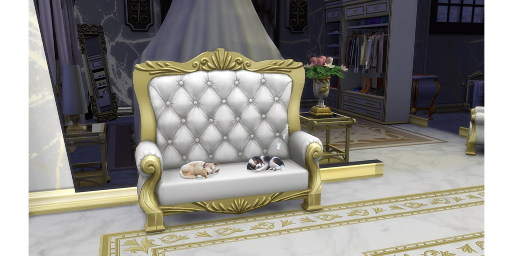 PureChloeYT's tweet photo. Cute Royal Pets Ted &amp; Charles #TheSims4 https://t.co/8WZTTw8Xyj