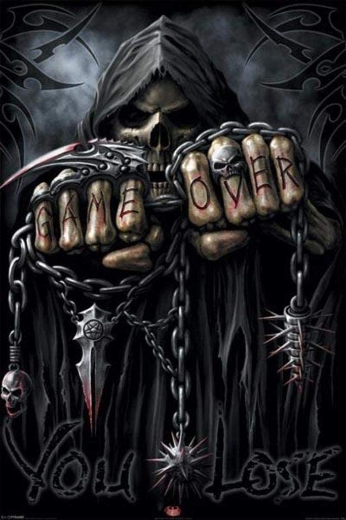 9. Grim reaper with knuckle tats