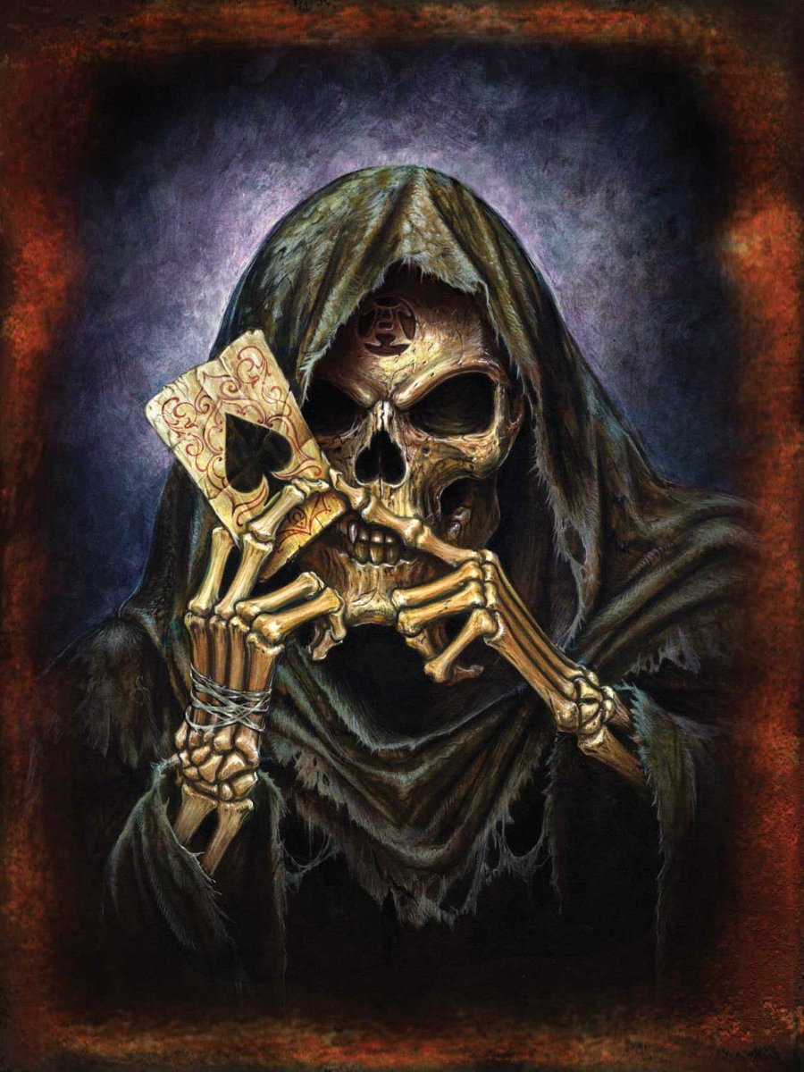 8. Grim reaper holding the ace of spades