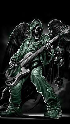 6. Grim reaper shredding the bass