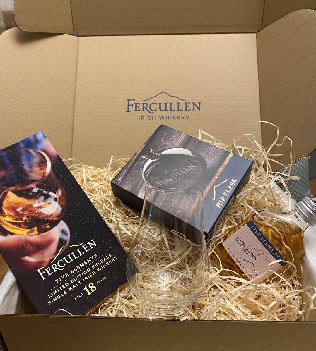 Was digging harder than #RudyGuiliani to unearth the #FercullenWhiskey goodies in this lovely box ... roll on whiskey o’clock!  🥃👌#maltright #irishwhiskey