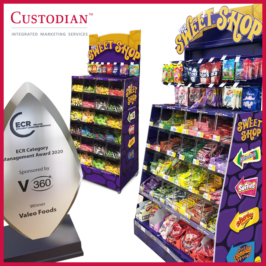 The Sweet Taste of Success… we are thrilled to have produced The Sweet Shop at Tesco confectionery unit for our client Valeo that just won the ECR Category Management award. #Awards #Custodian #Valeo