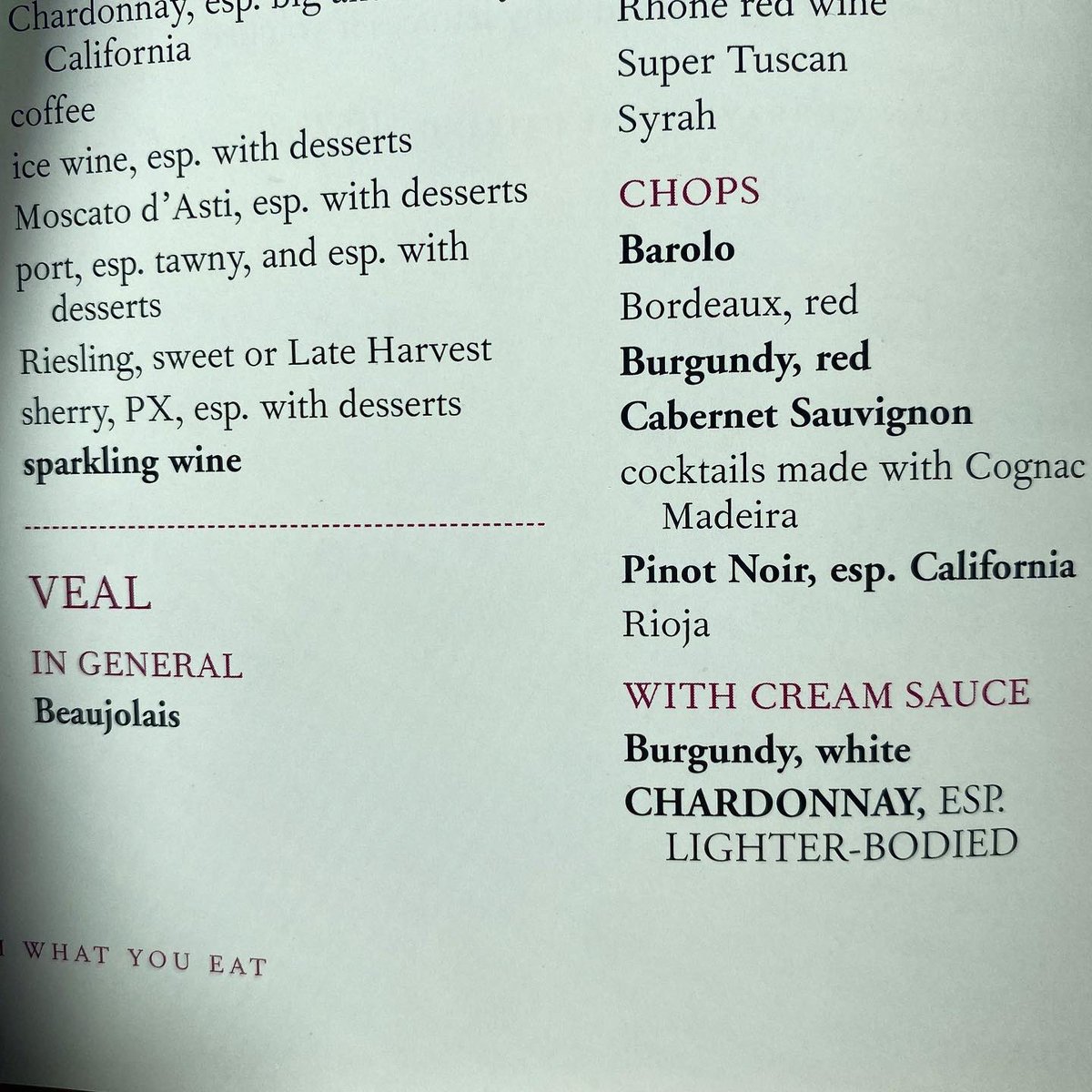 themoderngent's tweet photo. Dear @Hasbro, my last game of #TrivialPursuit is under dispute due to a grave error. Veal roasts and chops with white?? @JancisRobinson, care to chime-in? Besides my palate, I checked-in w @FlavorBible. We need the late great #AlexTrebek to declare, “The answer is... Red!” #wine https://t.co/9K4uvv59I8