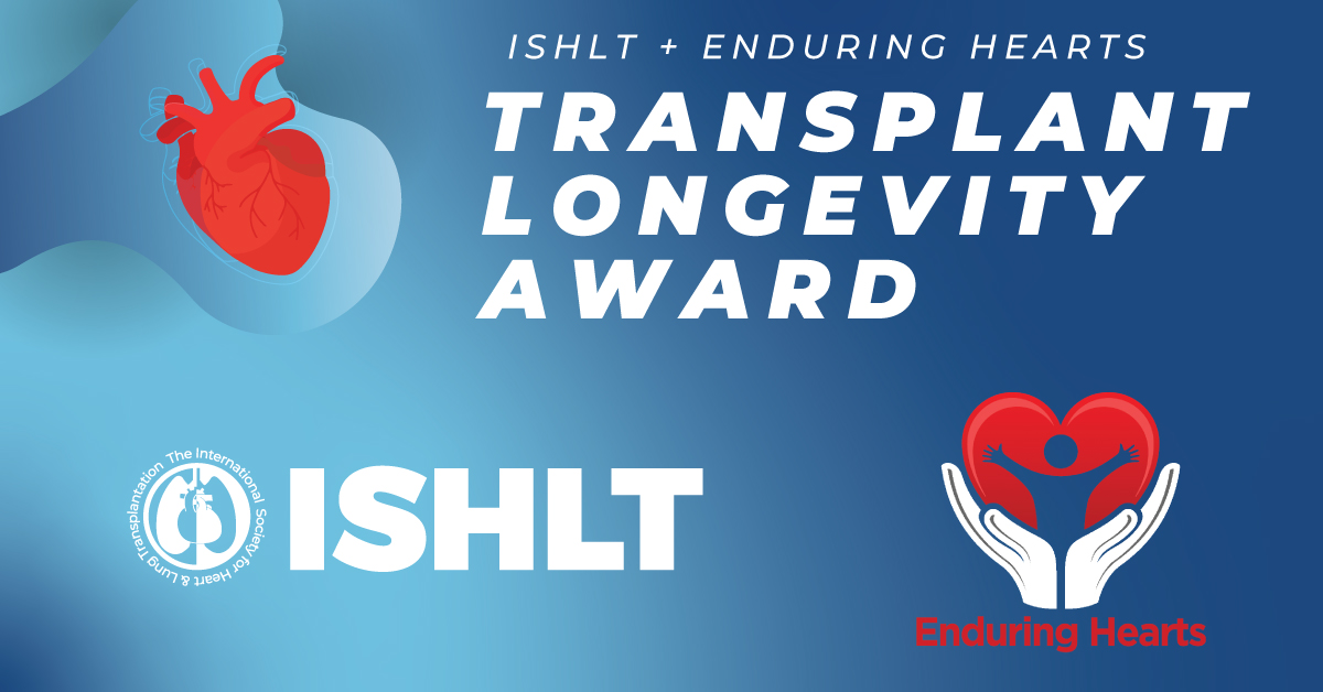 Applications for the ISHLT + @EnduringHearts Transplant Longevity Award are open! Apply with proposals for research to further our understanding of the determinants of transplanted heart longevity—improving quality and duration of life. For details, visit bit.ly/391cD9l