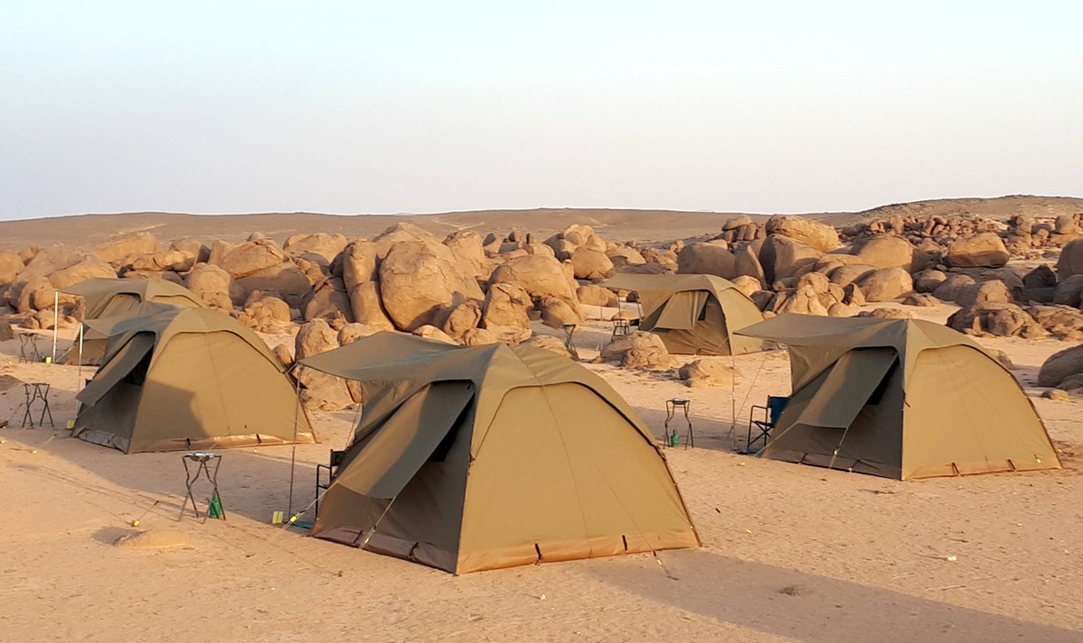 Italtoursudan's tweet photo. The Tombos area is unusual and stunning, here you can find big granite rocks mixed with #desert and surely it is a beatiful #landscape to admire...

But thanks to our exclusive Preset #Camp you can sleep in the middle of it, becoming part of the landscape! 😍

#Sudan #visitSudan https://t.co/dbaMZwjVTX