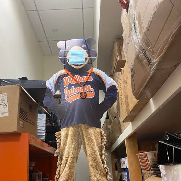 wpunj_edu's tweet photo. Cheers to @WPStudentDev for finding some fun during this unconventional semester with their version of Where’s Waldo -- Where’s Billy? 🐻 Team Orange won last week's round; Team Black needed 2 hours to find Billy behind the curtain. #WPUNJ https://t.co/yY2witSLiG