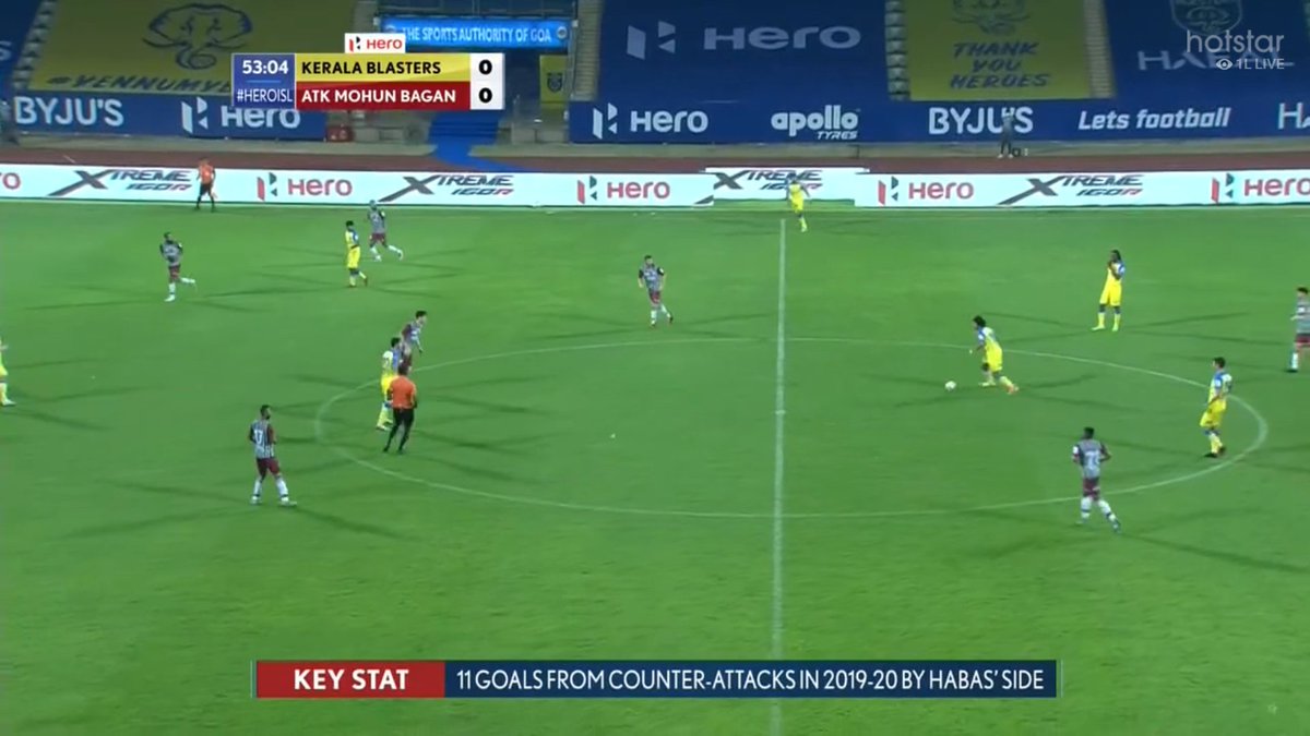 Sahal tried to come deeper to escape his marker, but ATKMB were extremely compact, and there was little he could do. His aimless dribbling and inability to release a team-mate didn't help the case either.