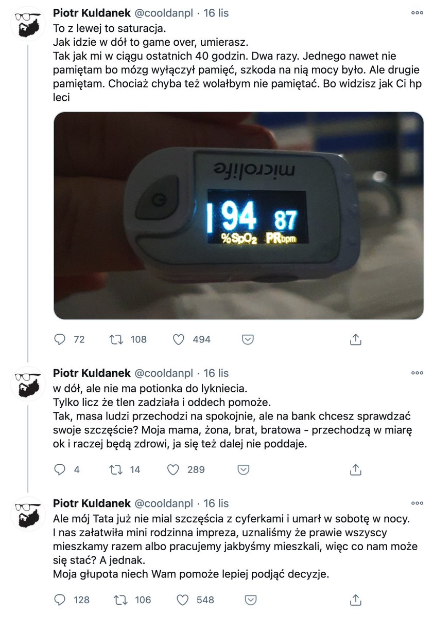makowski_m's tweet photo. Piotr zmarł wczoraj wieczorem. Wcześniej odszedł jego ojciec - wszyscy zarazili się na małej, rodzinnej imprezie. Nie, z koronawirusem jeszcze nie wygraliśmy i długo nie wygramy. Do przemyślenia. https://t.co/yZtBlkI8kj https://t.co/MtGn3XTHtG