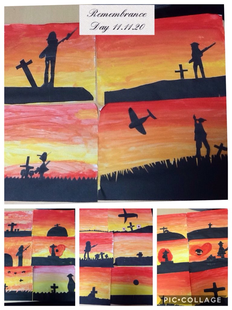 Holly Class created some beautiful Remembrance silhouette artwork and made lots of thoughtful points in our class discussion