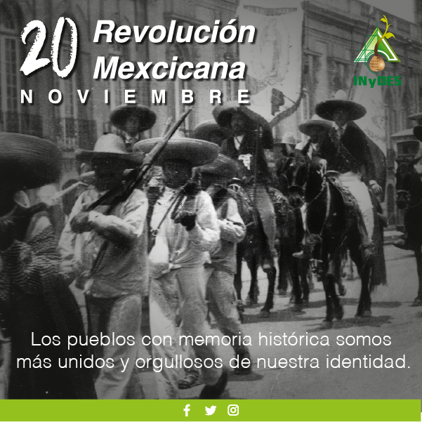 Inydes's tweet photo. Los pueblos con memoria histórica somos más unidos y orgullosos de nuestra identidad 🇲🇽 Celebremos con orgullo el 110 Aniversario de la #RevoluciónMexicana

#INyDES https://t.co/9VhuOgkoE4