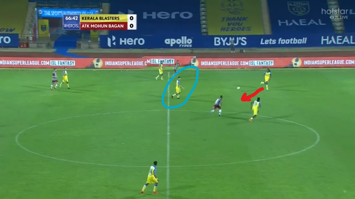 It started here, when a backwards header landed between Kone and Costa. You can see Gomez beckoning and asking his defenders to clear the ball. Costa is going for it but given his body orientation and proximity, I think Kone should have charged instead.