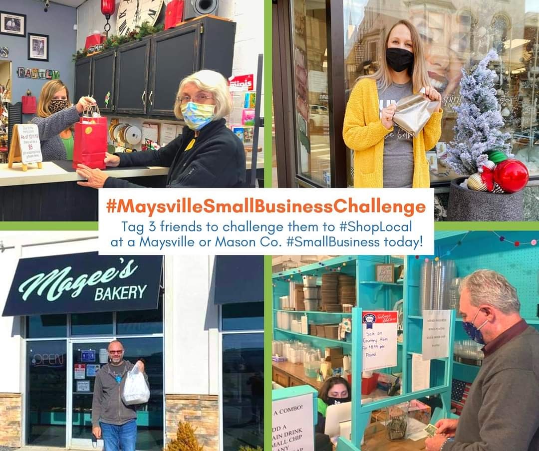 maysvilleypn's tweet photo. Join these fine folks by shopping at a local small business today, then make a post using #MaysvilleSmallBusinessChallenge and tagging 3 friends with a challenge to do the same! 
#ShopLocal #SmallBusiness #ThisIsMaysville #SupportSmallBusiness #SupportLocal https://t.co/vBvJABjSdA