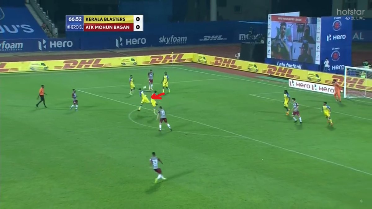 After a poor pass, and an even poor attempt at clearing, the ball fell between 4 KBFC defenders. Again, Prasanth and Kone caught ball watching. Krishna took his opportunity and rifled it home. Dealbreaker.