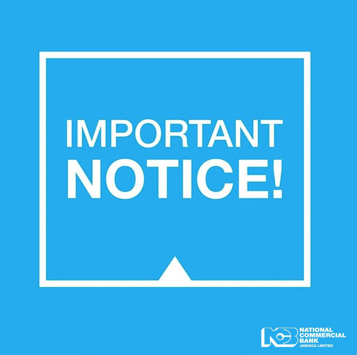 ncbja's tweet photo. Please be advised that we will be carrying out a security update between 10 pm on Sat. Nov. 21 and 10 am on Sun. Nov. 22. The following transactions will be impacted: Mobile App, ABM, Personal & Business Online Banking, POS, and some Customer Care Centre services.
#ncbupdate https://t.co/L040H66Aw9