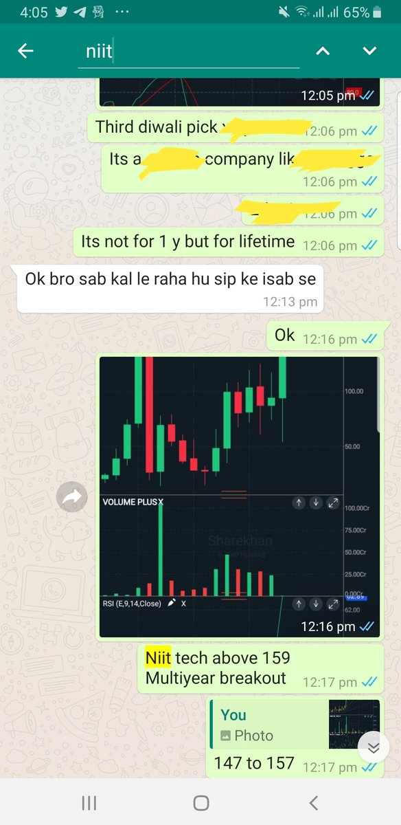 5Man_Commander's tweet photo. One of my diwali picks gave 20% from muhurat day
#niittech it gave a multiyear breakout above 159 and 174
Suggested at 147
Now the stock has closed above its life high of 174
Its going to rock for the next 1 year
π₯³π₯³π₯³ https://t.co/FkjQqQErbE