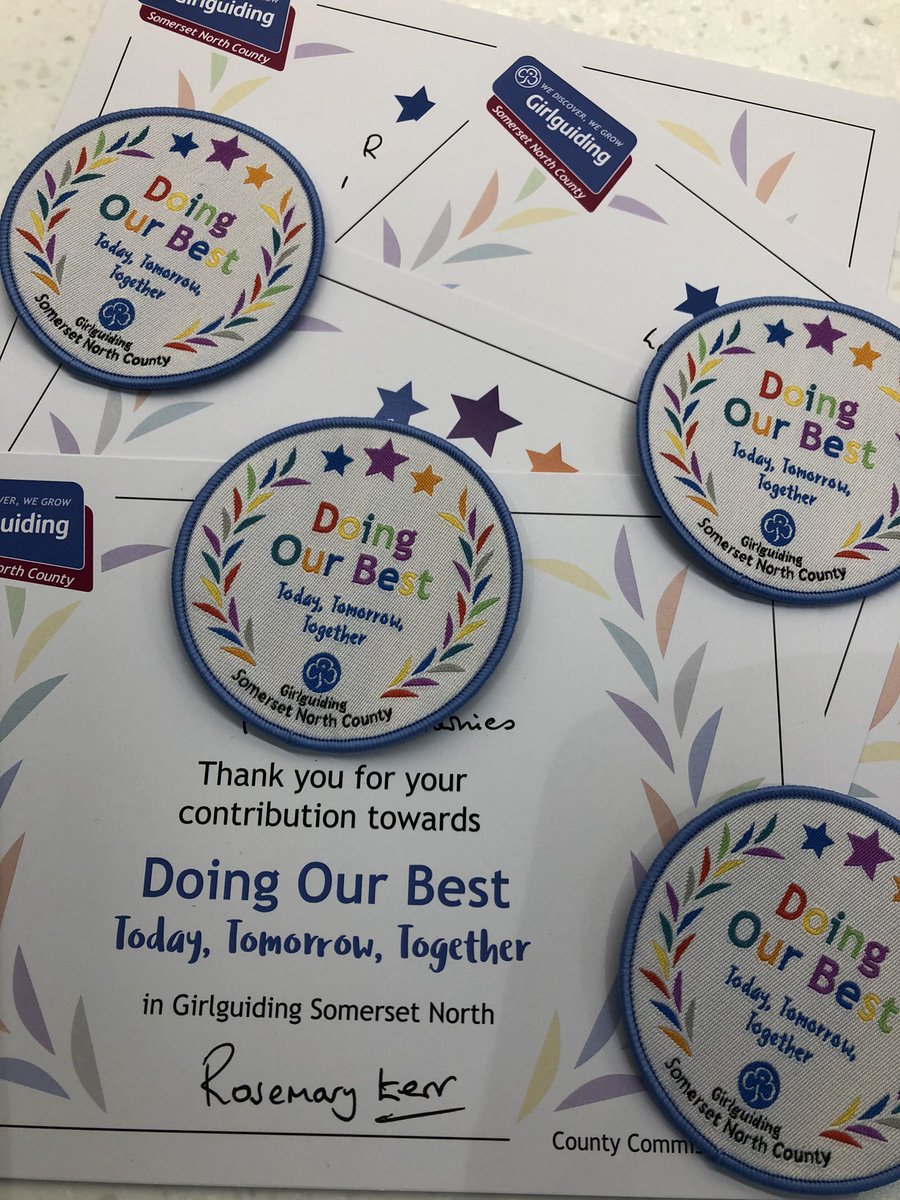 Delighted to be sending out the first of the new CC special thanks badges to volunteers in Girlguiding Somerset North. Who will be next? <a href="/GirlguidingSWE/">Girlguiding SWE</a> @Chief_Guide