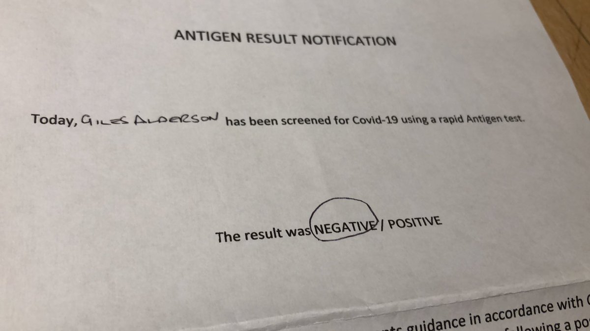 GilesAlderson's tweet photo. Had my COVID test .....
You’ll be thrilled to hear....
.....I’m negative. 🥳👍
Which means I’m clear to start filming on Monday 🎥
#MakeYourFilm #TSioB #feature #directing https://t.co/d497B761wV