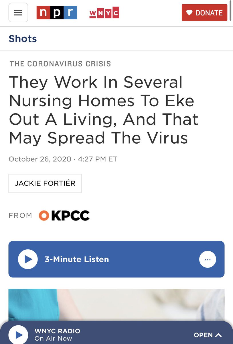 healthcare executives who have impoverished this nations finances and health , politicians , the nursing home executives who have people running between facilities just trying make a living because of low pay (yes even through covid) are who we should be directing our anger at