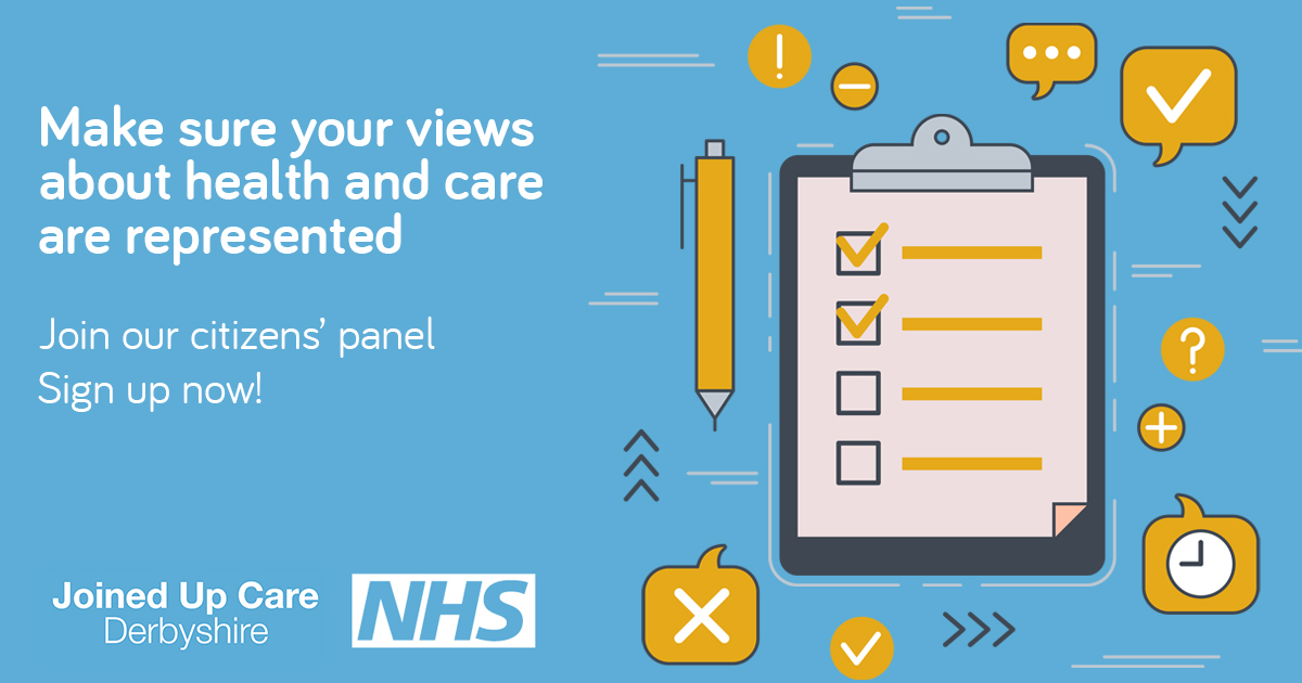 JoinedUpCare's tweet photo. Make sure your views about health and care services in your area are represented ! Sign up now and join our citizens' panel today - https://t.co/Dk5CXMbrLG

Or to find out more information please visit - https://t.co/Tn83MYvQCJ

#derbyshire #nhs #derby #JoinedUpCare #peakdistrict https://t.co/QBPvmucDrI